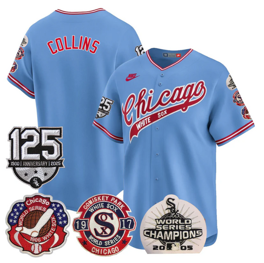 Eddie Collins Jersey Chicago White Sox 125th Anniversary World Series Champions Blue