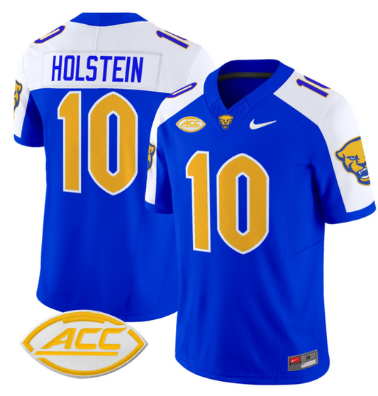 Eli Holstein Jersey #10 Pittsburgh Panthers Vapor Limited College Football Stitched Royal Alternate