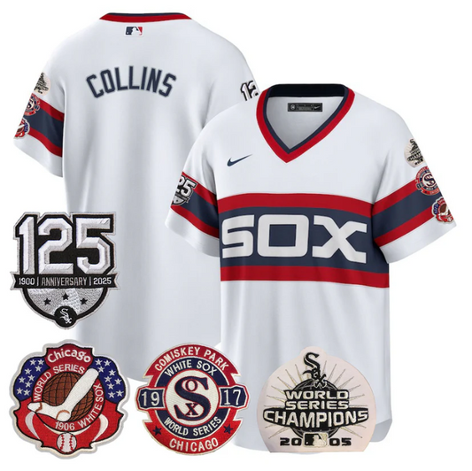 Eddie Collins Jersey Chicago White Sox 125th Anniversary World Series Champions White 1983