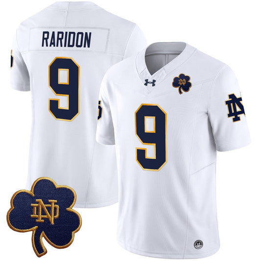 Eli Raridon Jersey #9 Notre Dame 2025 Vapor Limited V3 Stitched White
