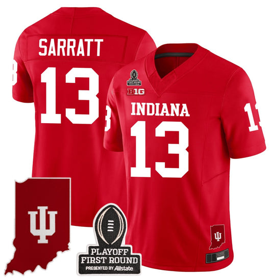 Elijah Sarratt Jersey #13 Indiana Hoosiers CFP First Round Patch Football Red