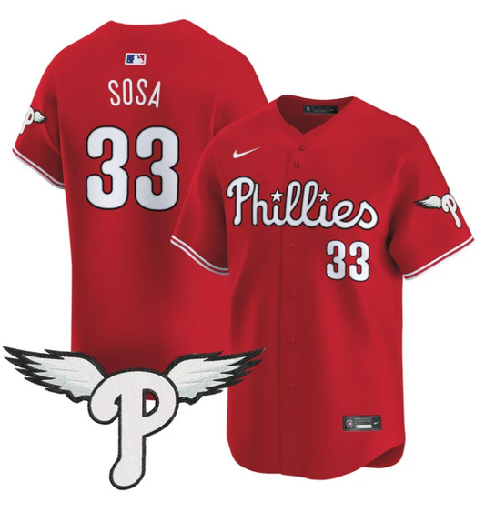 Edmundo Sosa Jersey #33 Philadelphia Phillies 2025 Vapor Premier Limited Stitched Red