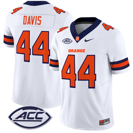 Ernie Davis Jersey #44 Syracuse Orange Vapor Limited College Football White