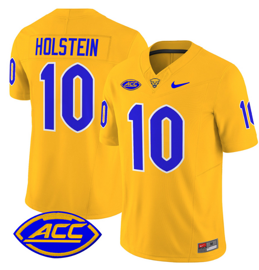 Eli Holstein Jersey #10 Pittsburgh Panthers Vapor Limited College Football Stitched Gold