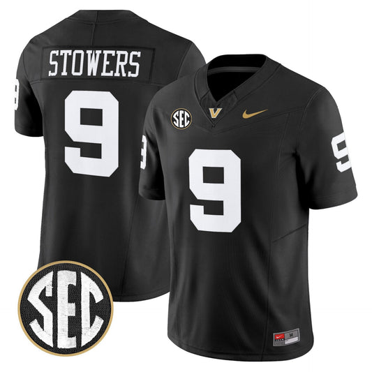 Eli Stowers Jersey #9 Vanderbilt Commodores 2025 Limited Stitched Black