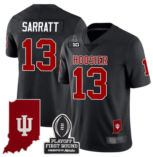 Elijah Sarratt Jersey #13 Indiana Hoosiers CFP First Round Patch Football Black