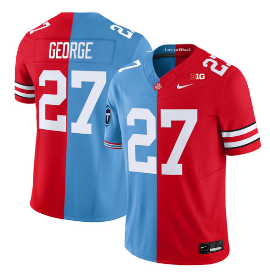 Eddie George Jersey #27 Ohio State Buckeyes Split Vapor V2 Football Stitched
