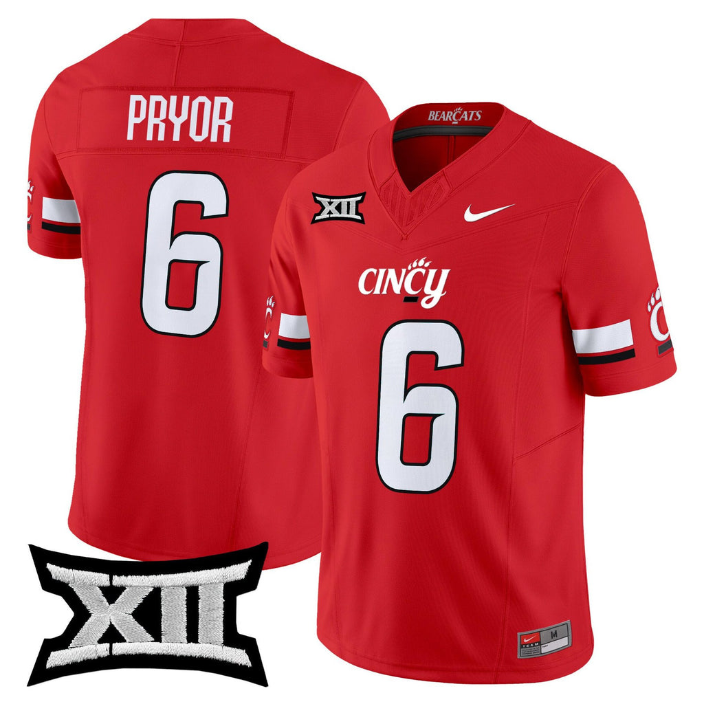 Evan Pryor Jersey #6 Cincinnati Bearcats 2025 Vapor Limited Stitched Red