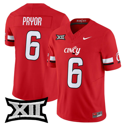 Evan Pryor Jersey #6 Cincinnati Bearcats 2025 Vapor Limited Stitched Red