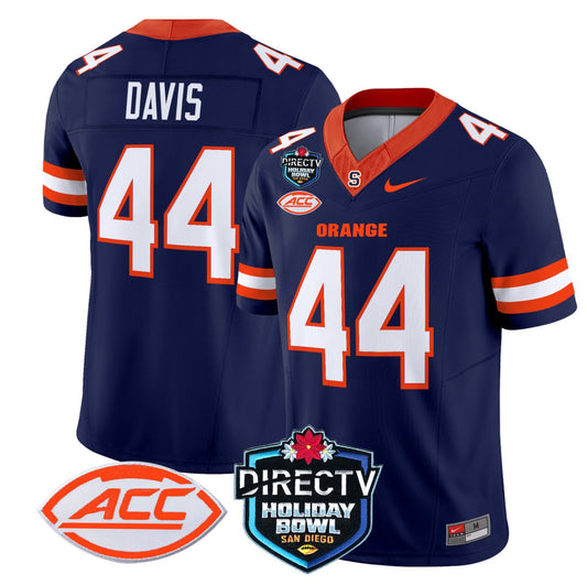 Ernie Davis Jersey #44 Syracuse Orange 2025 Holiday Bowl Patch Navy