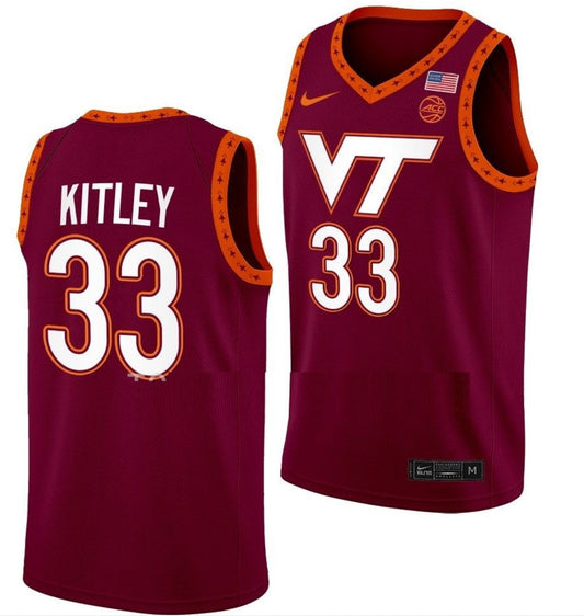 Elizabeth Kitley Jersey Virginia Tech Hokies College Basketball Maroon #33