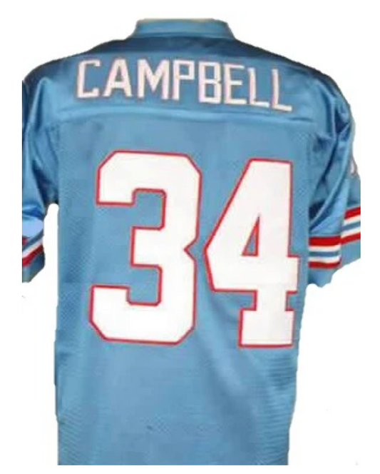 Earl Campbell Jersey Houston Oilers Custom Throwback Football Blue