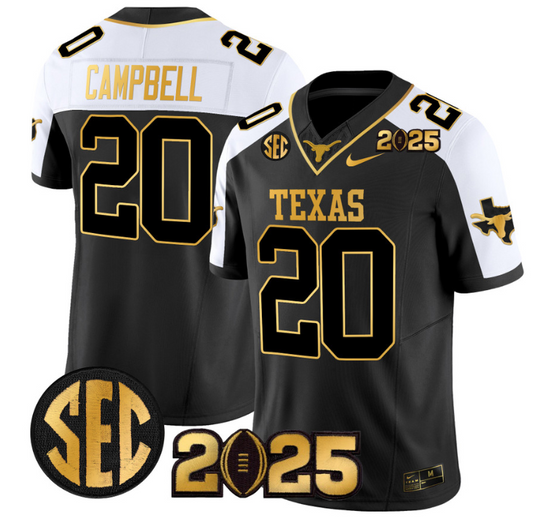 Earl Campbell Jersey #20 Texas Longhorns 2025 CFP Final Patch Alternate