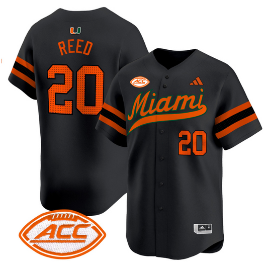 Ed Reed Jersey #20 Miami Hurricanes 2024 Baseball Stitched Black