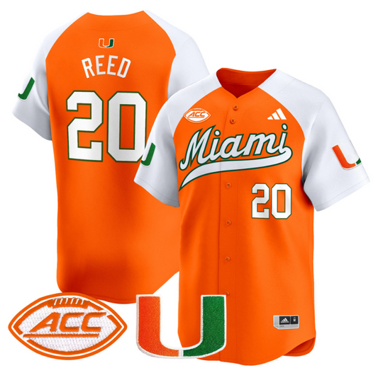 Ed Reed Jersey #20 Miami Hurricanes 2024 Baseball Stitched Orange ALternate