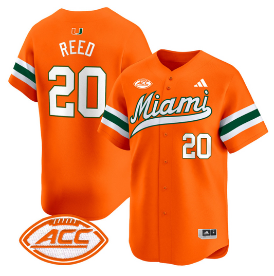 Ed Reed Jersey #20 Miami Hurricanes 2024 Baseball Stitched Orange