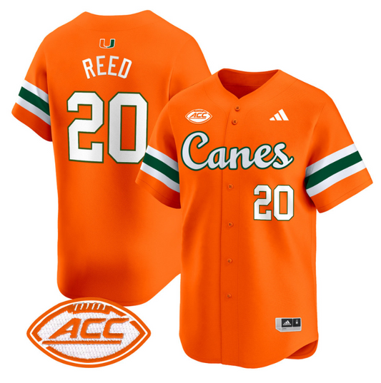 Ed Reed Jersey #20 Miami Hurricanes 2024 Baseball V2 Stitched Orange