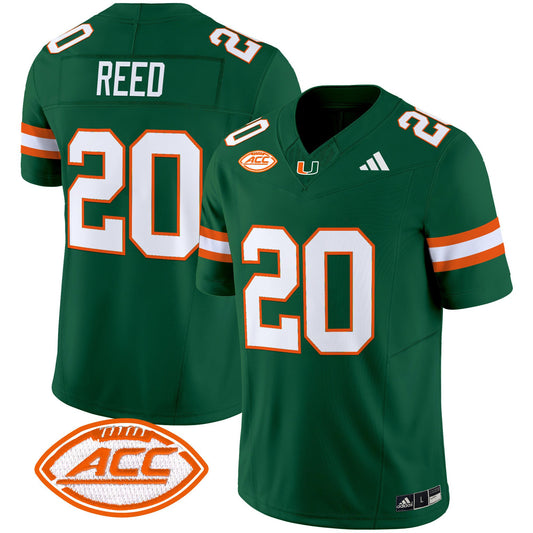 Ed Reed Jersey #20 Miami Hurricanes 2025 Vapor Limited Stitched Green