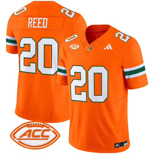 Ed Reed Jersey #20 Miami Hurricanes 2025 Vapor Limited Stitched Orange