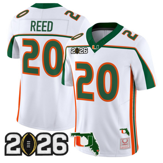 Ed Reed Jersey #20 Miami Hurricanes Throwback 2026 CFP Final Florida Stitched