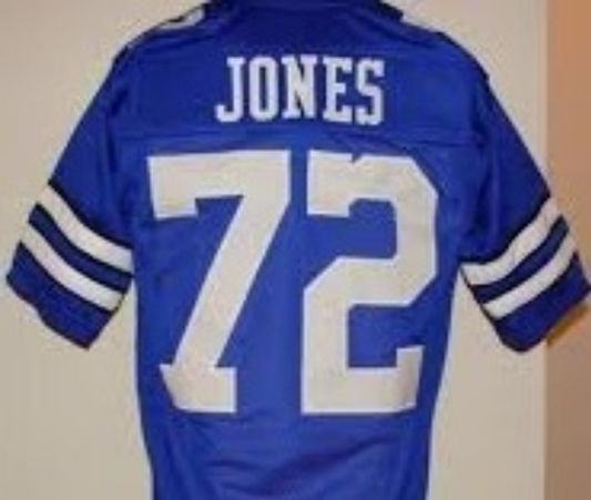 Ed Too Tall Jones Jersey Dallas Cowboys Custom Throwback Football Blue