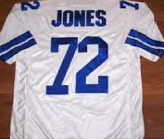 Ed Too Tall Jones Jersey Dallas Cowboys Custom Throwback Football White