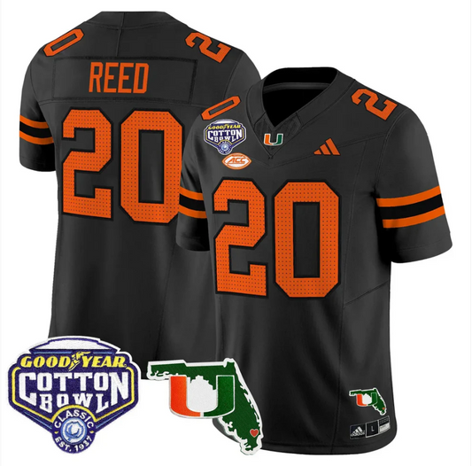 Ed Reed Jersey #20 Miami Hurricanes 2025 Cotton Bowl Florida Stitched