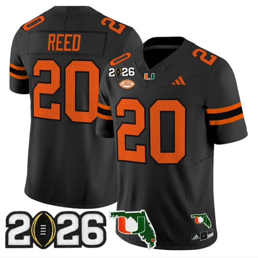 Ed Reed Jersey #20 Miami Hurricanes 2026 CFP Final Patch Stitched