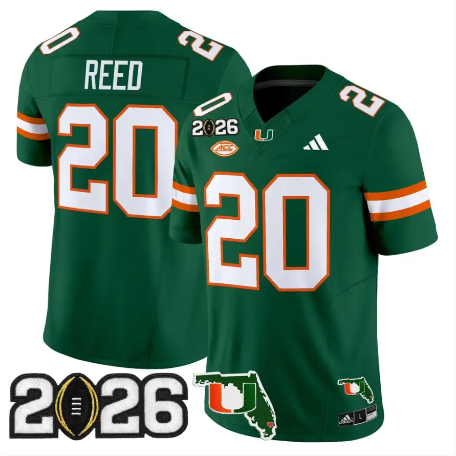 Ed Reed Jersey #20 Miami Hurricanes 2026 CFP Final Patch Stitched