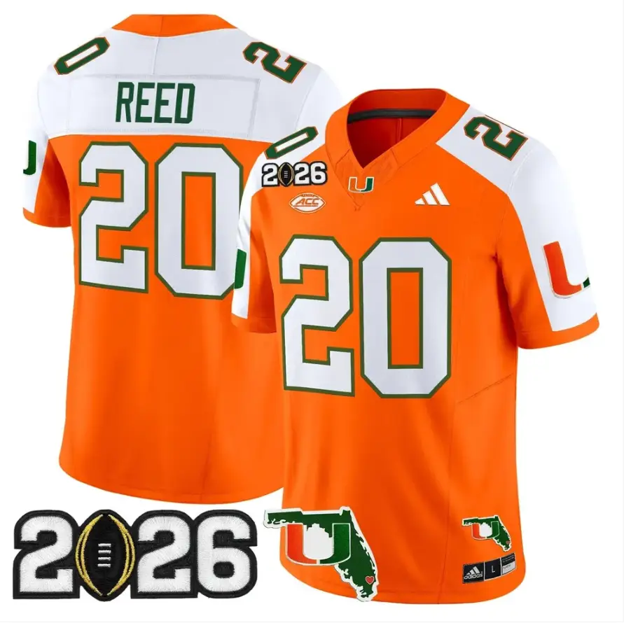 Ed Reed Jersey #20 Miami Hurricanes 2026 CFP Final Patch Stitched