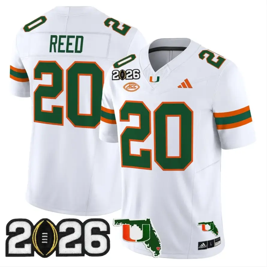 Ed Reed Jersey #20 Miami Hurricanes 2026 CFP Final Patch Stitched