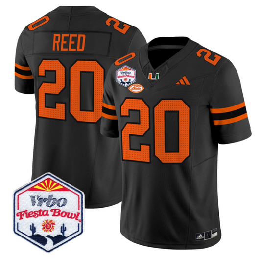 Ed Reed Jersey #20 Miami Hurricanes 2026 Fiesta Bow Patch Stitched