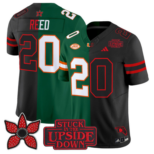 Ed Reed Jersey #20 Miami Hurricanes Upside Down Edition Stitched