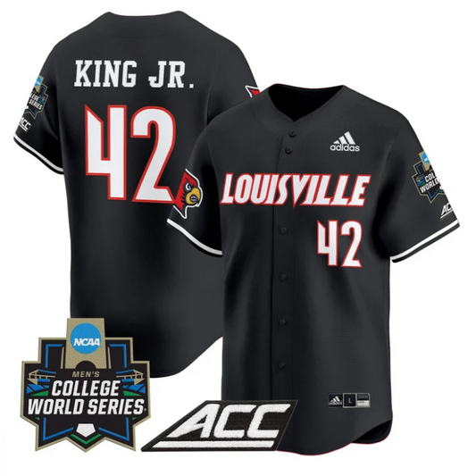 Eddie King Jr Jersey #42 Louisville Cardinals 2025 World Series Black