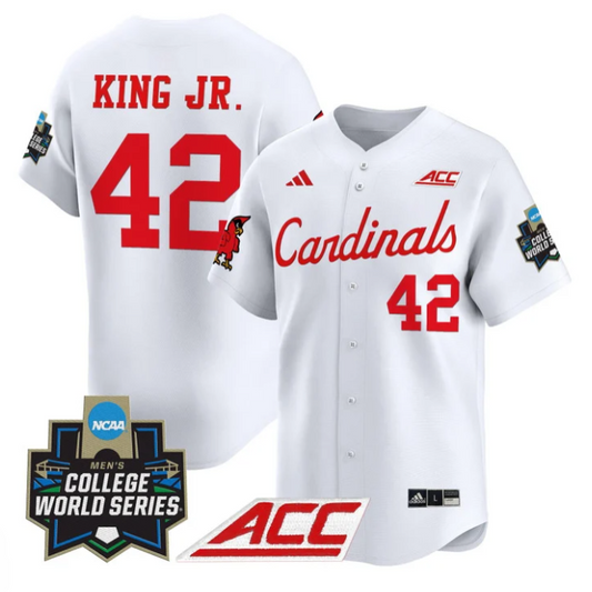 Eddie King Jr Jersey #42 Louisville Cardinals 2025 World Series White
