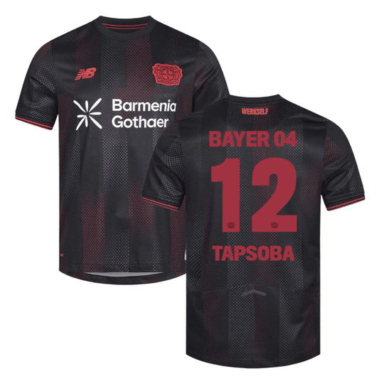 Edmond Tapsoba 12 Leverkusen 2025-26 Home Match Jersey – Black