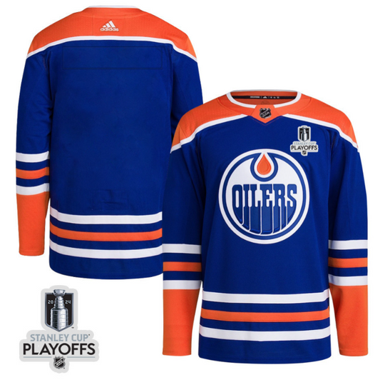 Edmonton Oilers 2024 NHL Playoffs Patch Home Jersey - Men