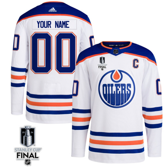 Edmonton Oilers 2024 STANLEY CUP Final Away Jersey Customized - Men, White
