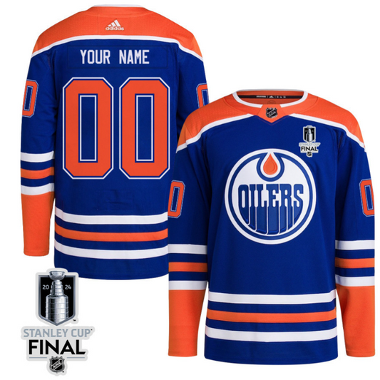 Edmonton Oilers 2024 STANLEY CUP Final Home Primegreen Jersey Customized Men, Royal
