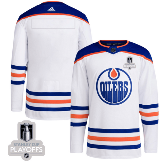 Edmonton Oilers 2025 NHL Playoffs Patch Away Men Jersey - White