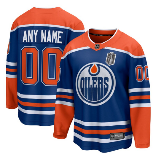 Edmonton Oilers 2025 Stanley Cup Final Home Breakaway Custom Men Jersey Royal