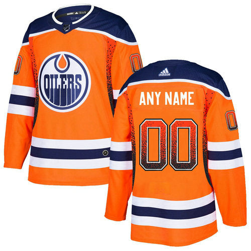 Edmonton Oilers Orange Customized Drift Fashion Jersey