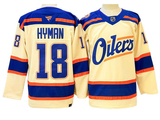 Edmonton Oilers #18 Zach Hyman Light Beige Alternate Jersey