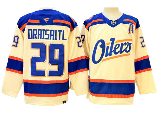 Edmonton Oilers #29 Leon Draisaitl Light Beige Alternate Jersey