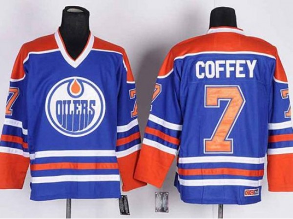 Edmonton Oilers #7 Paul Coffey Vintage CCM Jersey - Blue