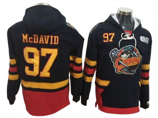Edmonton Oilers #97 Connor McDavid One Front Pocket Pullover Hoodie Black