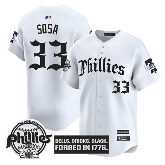 Edmundo Sosa Jersey #33 Philadelphia Phillies Gothic Liberty Edition White