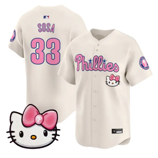 Edmundo Sosa Jersey #33 Philadelphia Phillies Hello Kitty Stitched