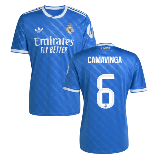 Eduardo Camavinga #6 Real Madrid 2025-26 Third Match Jersey – Blue