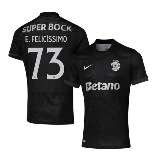 Eduardo Felicíssimo 73 Sporting CP 2025-26 Away Match Jersey – Black